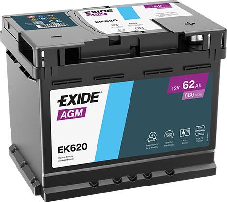 Exide AGM 62Ah starni akumulator Start-Stop EK620