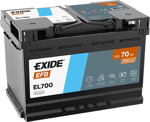 Exide EFB 70Ah startni akumulator EL700